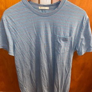 Medium Blue/Red Striped Marine Layer Cotton Pocket Tee